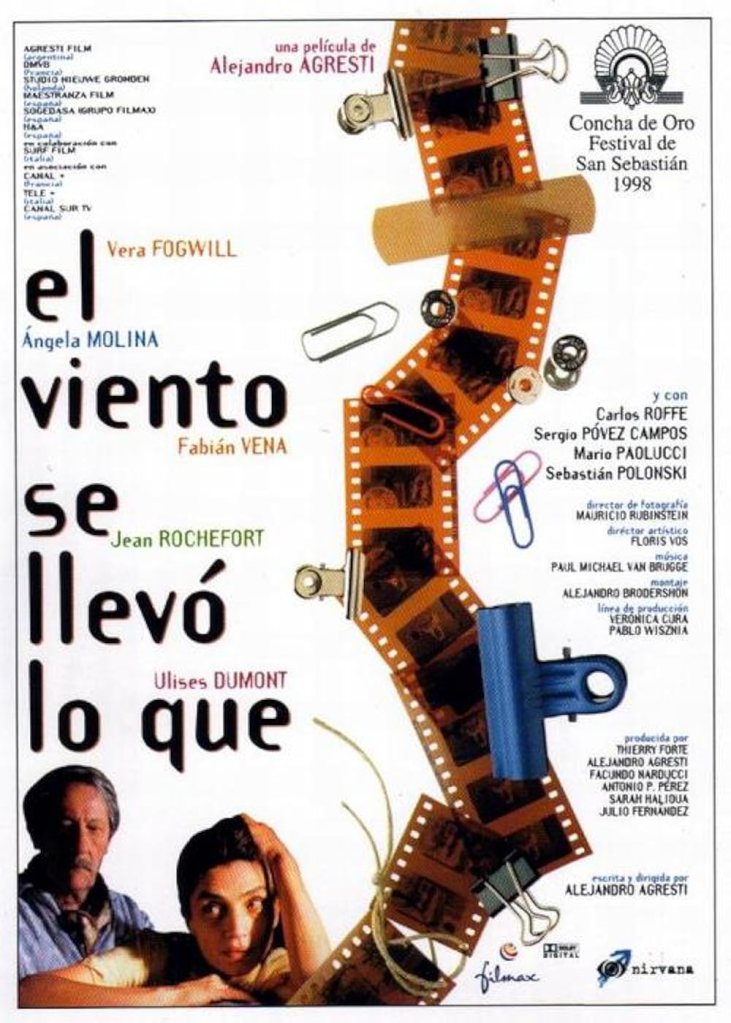 Cartel de El viento se llevó lo que. Película de Alejandro Agresti.